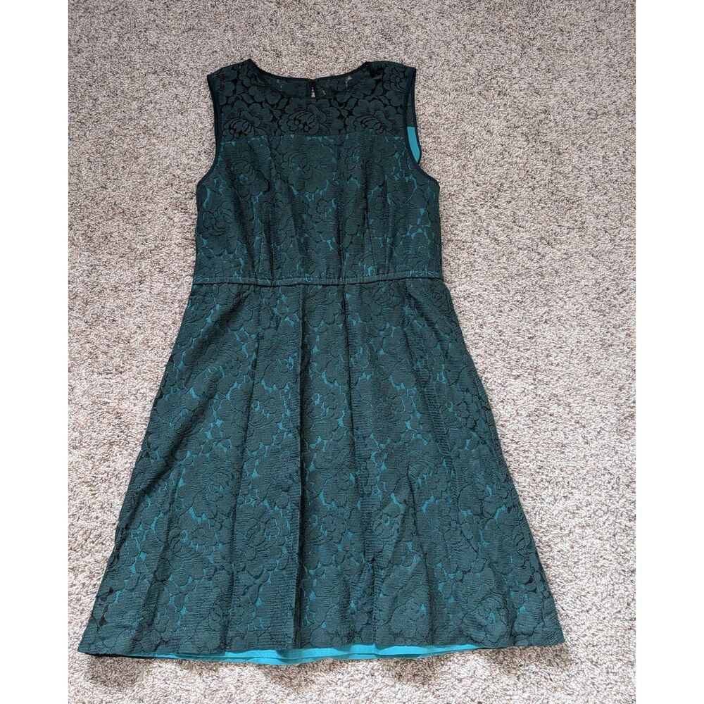 Fossil Lace Sleeveless A-line Cocktail Dress Green S Fairycore Coquette Party